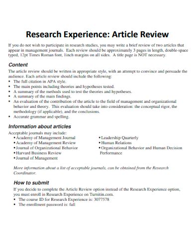 Image result for Article Review Example