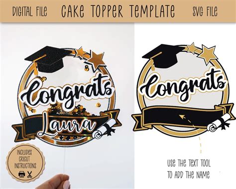 Graduation Cake Topper Printable に対する画像結果