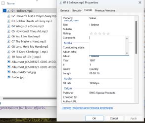 Toradh íomhá ar File Properties Dialogue Box
