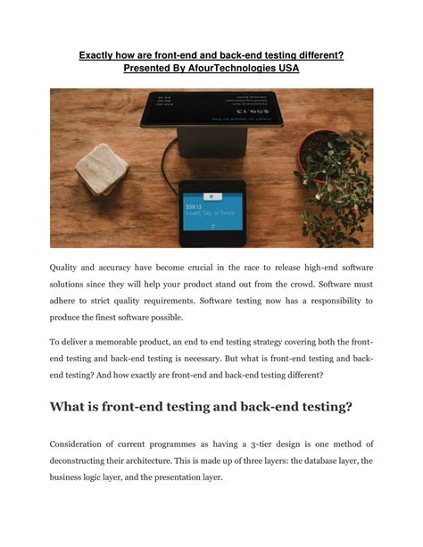 Image result for Different Forms of Front End Testing and Back End Testing