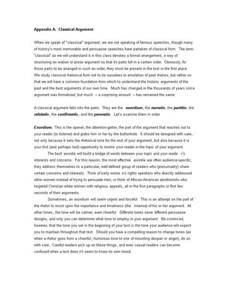 Image result for Classical Argument Essay Outline Example