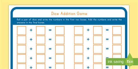 Image result for Dice Activity for Addition