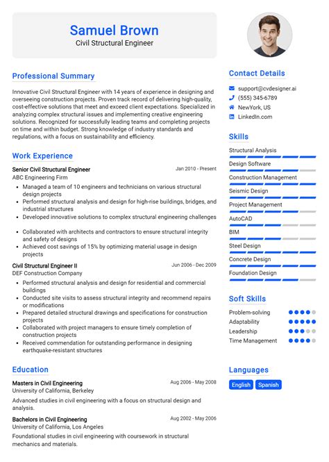 Image result for Structural Engineer CV Example