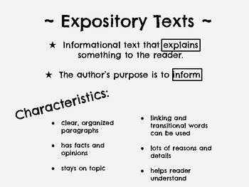 Toradh íomhá ar Expository Text Features Anchor Chart