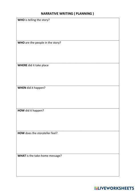 Image result for Narrative Writing Plan Worksheet