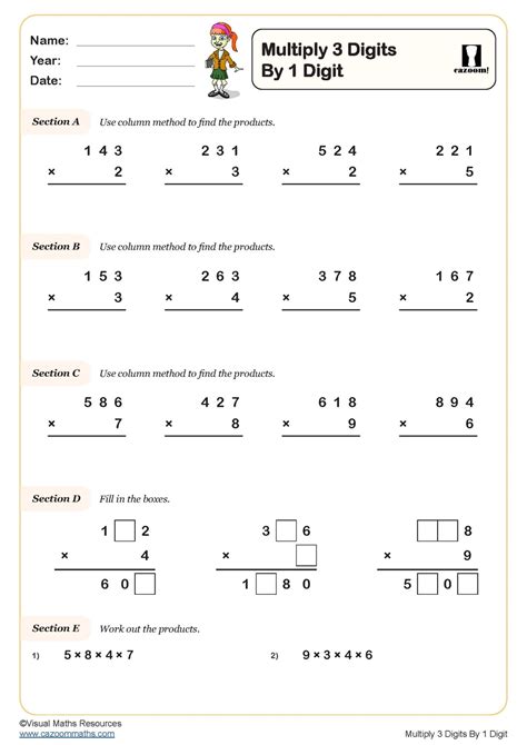 Image result for Multiplying 3-Digit by 1 Digit