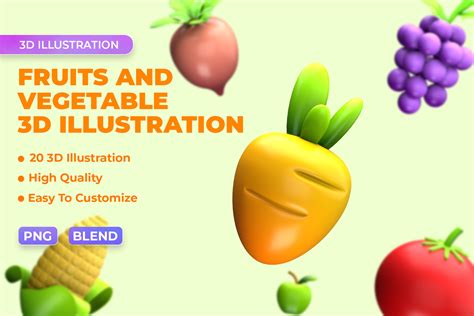 Image result for Vegetables 3D Digital Model Illustration