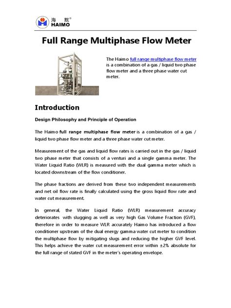 Full Range Multiphase Flow Meter: Design Philosophy and Principle of ...