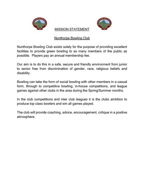 Image result for Social Club Mission Statement Examples