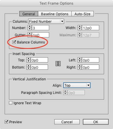 InDesign Columns in Text Box-க்கான படிம முடிவு