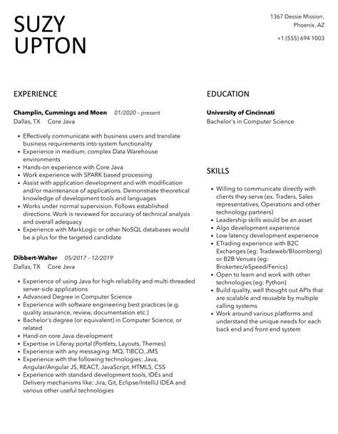 Image result for Core Java Resume for Freshers