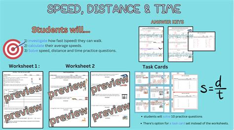 Afbeeldingsresultaten voor Speed Time and Distance Worksheet Answer Key