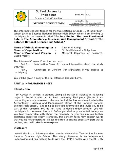 Sample Informed Consent Form に対する画像結果