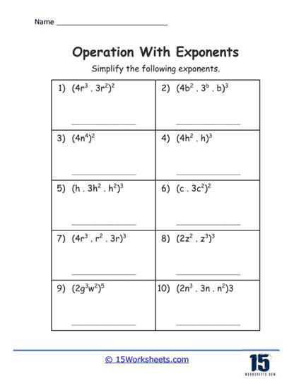 Image result for Square D Exponents Worksheets