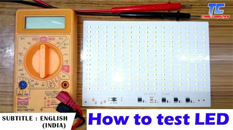 Toradh íomhá ar Test LED Bulb with Multimeter
