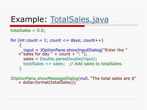 Image result for Running Total Loop Example