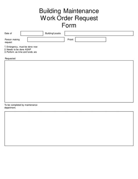 Image result for Maintenance Work Order Request Form