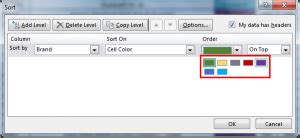 Image result for Excel Sort by Color