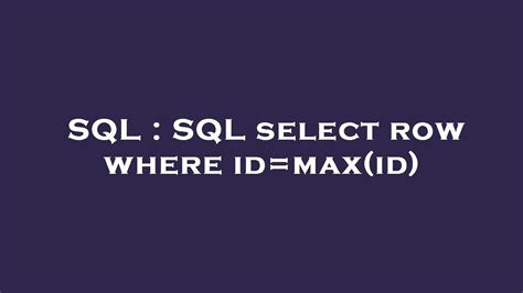 Toradh íomhá ar SQL=SELECT Row
