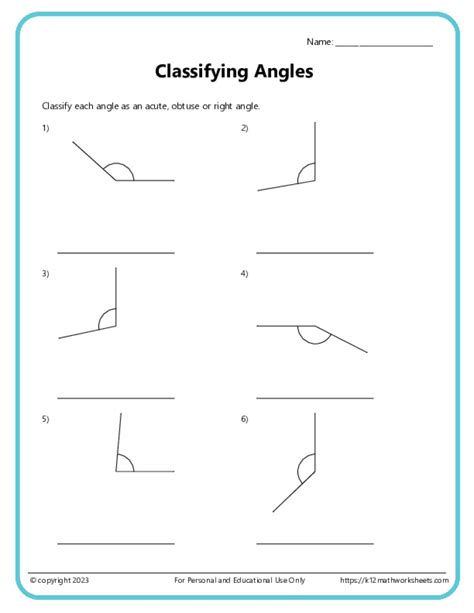 Image result for Angles Math Sheets