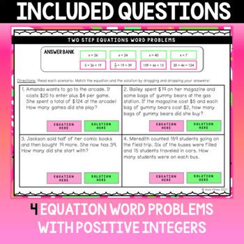 Image result for 2 Step Equations Word Problems