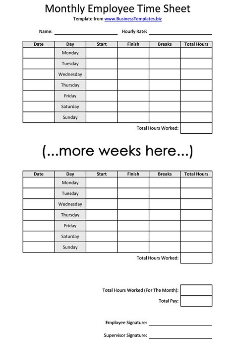 Time Card Templete に対する画像結果