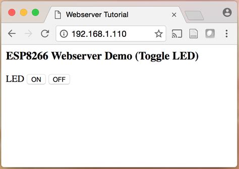 Example for Esp8266 Web Server に対する画像結果