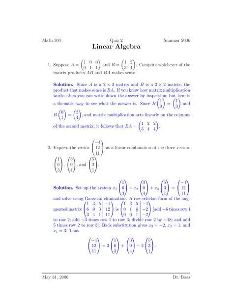 Image result for Lecture 18 Linear Algebra Math 304