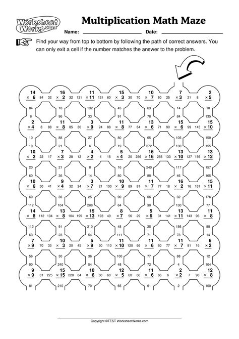 Multiplication Worksheets Free PDF に対する画像結果