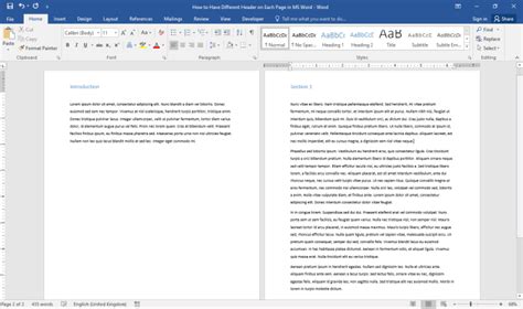 Image result for How to Add Different Header for Each Page