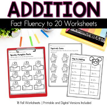 Image result for Addition Fact Fluency Worksheets