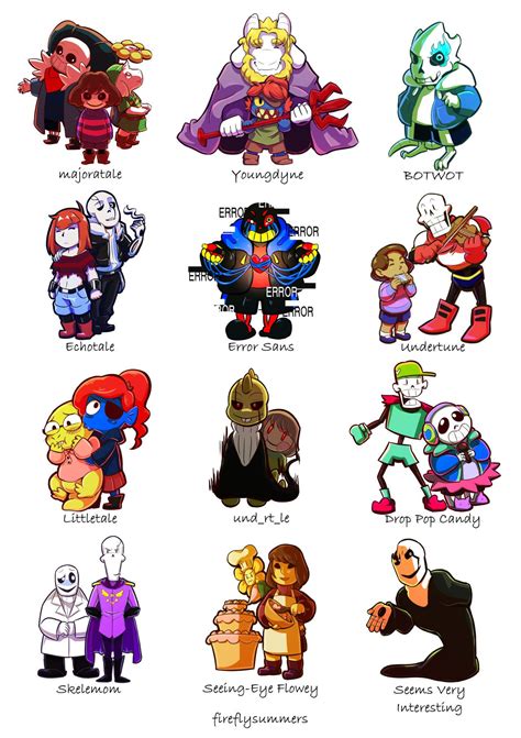 Toradh íomhá ar Undertale AU List Names