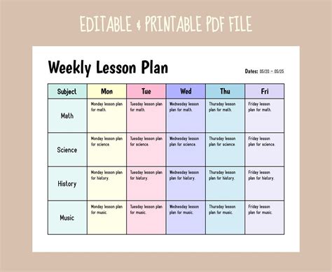 Image result for Lesson Plan Template PDF
