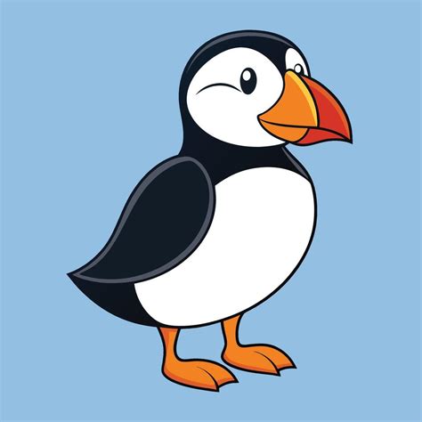 Playful Puffin Cartoon Bird Drawing Design. 55189127 Vector Art at Vecteezy