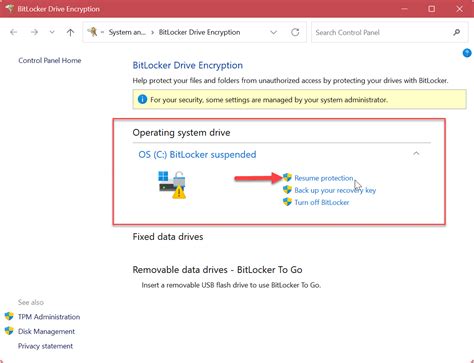 BitLocker Suspend Protection に対する画像結果