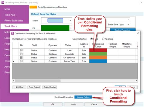 Project Timeline with Conditional Formatting | OnePager Pro