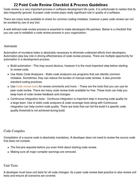 Image result for Code Review Checklist PDF