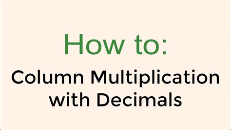 Image result for Column Method Multiplication Decimals