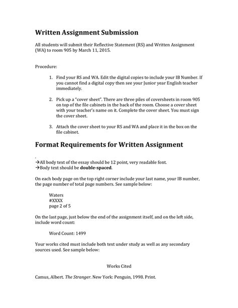 Image result for Written Assignment Example