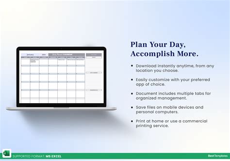 Afbeeldingsresultaten voor Daily Planner Excel