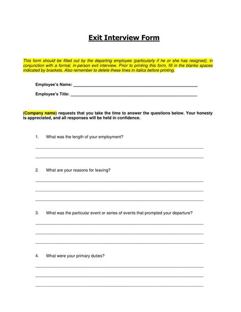 Standard Exit Interview Questions に対する画像結果