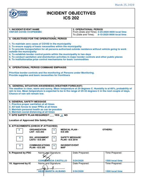 Image result for ICS Form 201