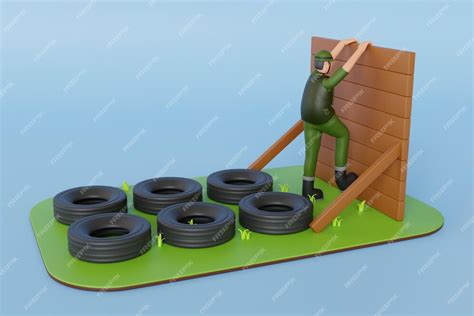 Image result for Army Obstacle Course Cartoon