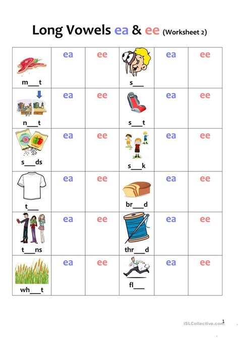 Image result for Long Vowel Ee