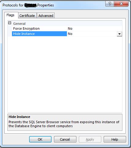 Toradh íomhá ar Hide Instance SQL Server