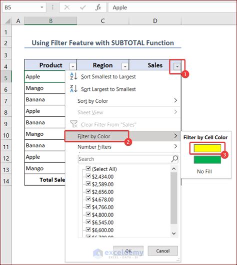 Toradh íomhá ar Excel Count Cell If a Certain Color