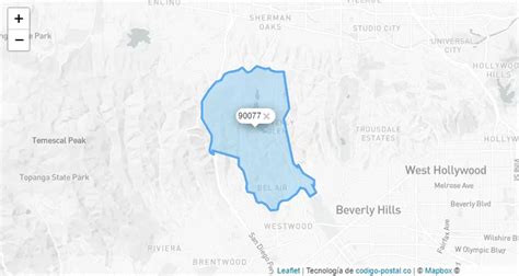Image result for 90077 Zip Code Map
