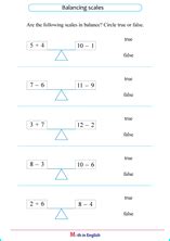 Afbeeldingsresultaten voor Balance Scale Math Worksheets