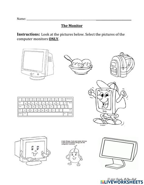 Image result for Computer Monitor Worksheet