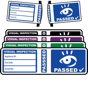 Toradh íomhá ar Visually Inspect Before Use Stickers